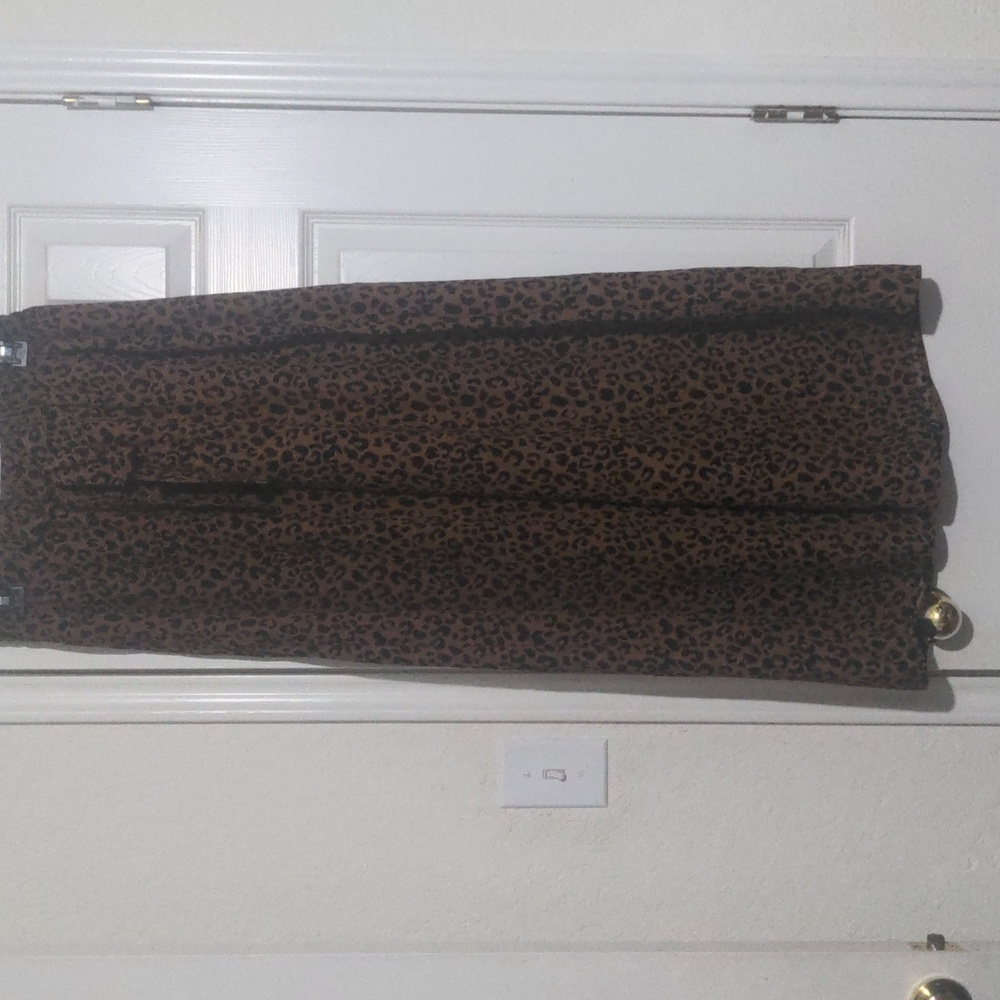 Sienna Sky Black and Brown Animal Print Wide Leg Pants. Size M